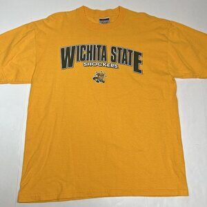 Red Oak Wichita State Shockers T-Shirt Yellow Size XL (18-20) Cotton Crew Neck